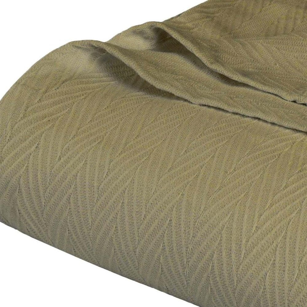 California King Sage Cotton Chevron Blanket