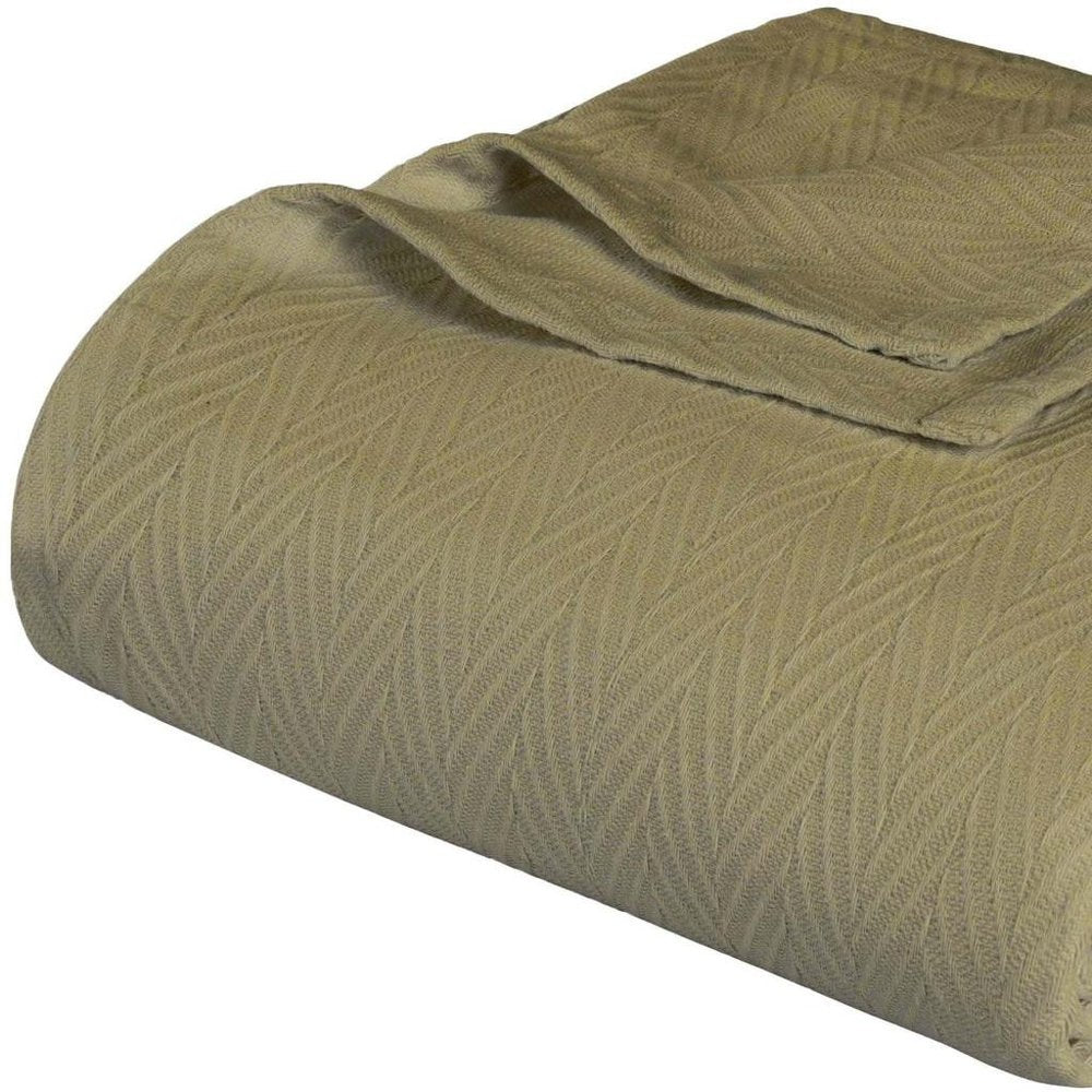 California King Sage Cotton Chevron Blanket — view 5
