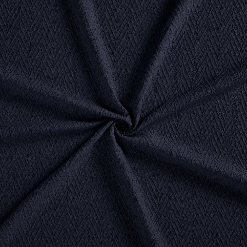 Queen Navy Blue Cotton Woven Chevron Blanket HomeRoots