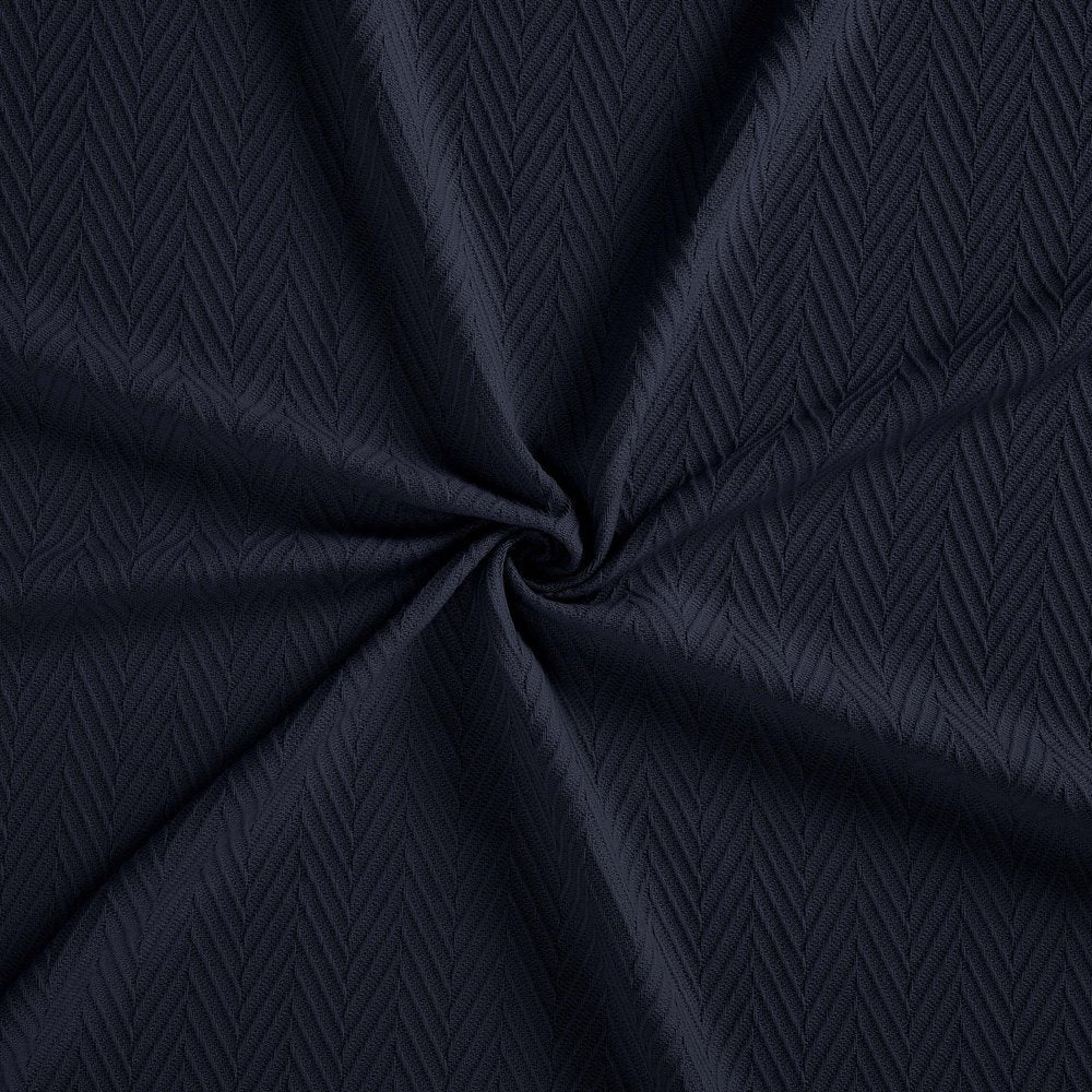 Queen Navy Blue Cotton Woven Chevron Blanket HomeRoots