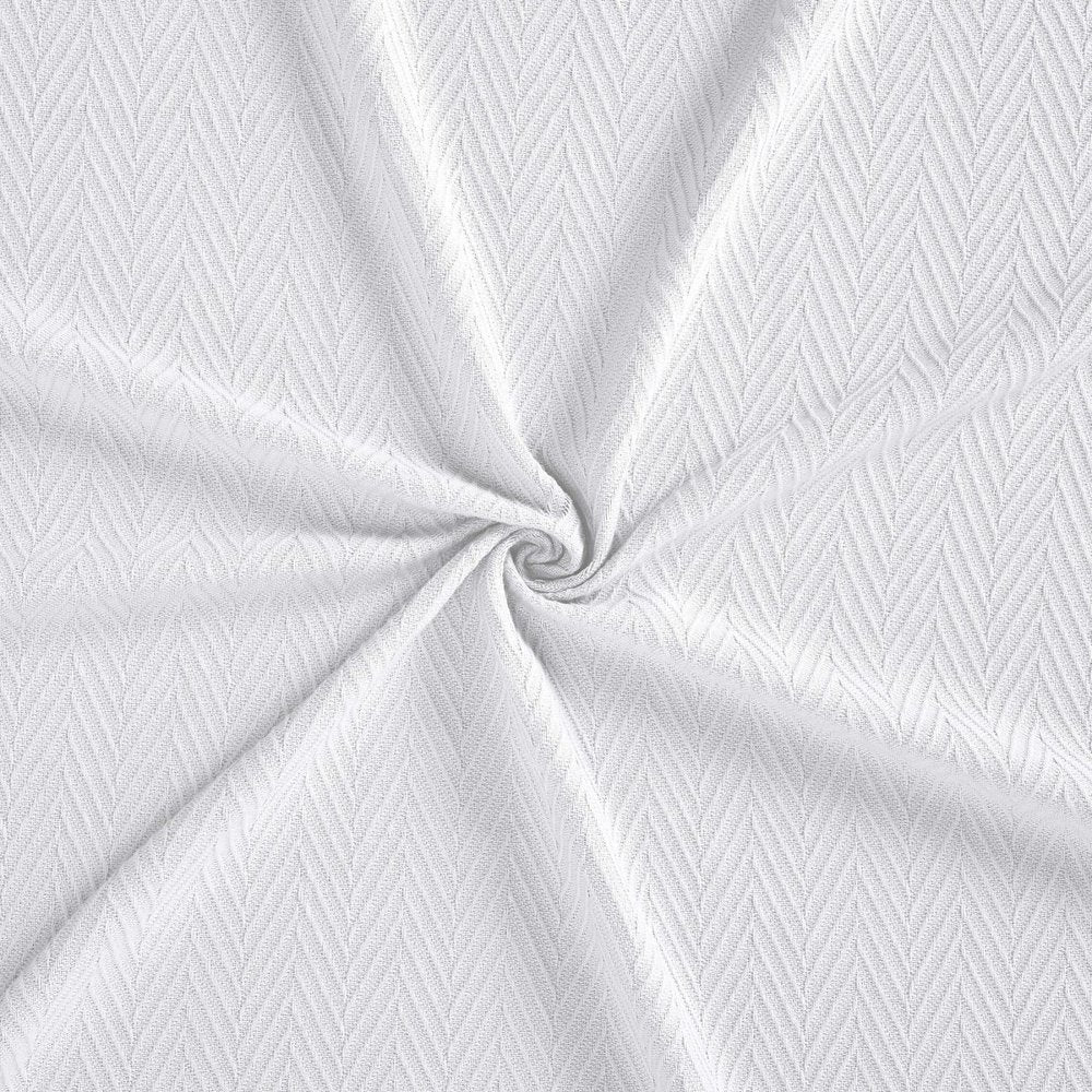 Queen White Cotton Woven Chevron Blanket HomeRoots