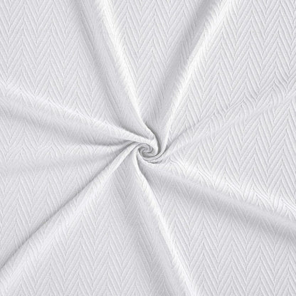 Queen White Cotton Woven Chevron Blanket HomeRoots