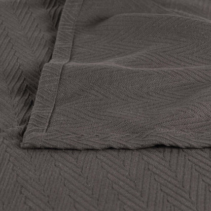 King Charcoal Cotton Woven Chevron Blanket HomeRoots
