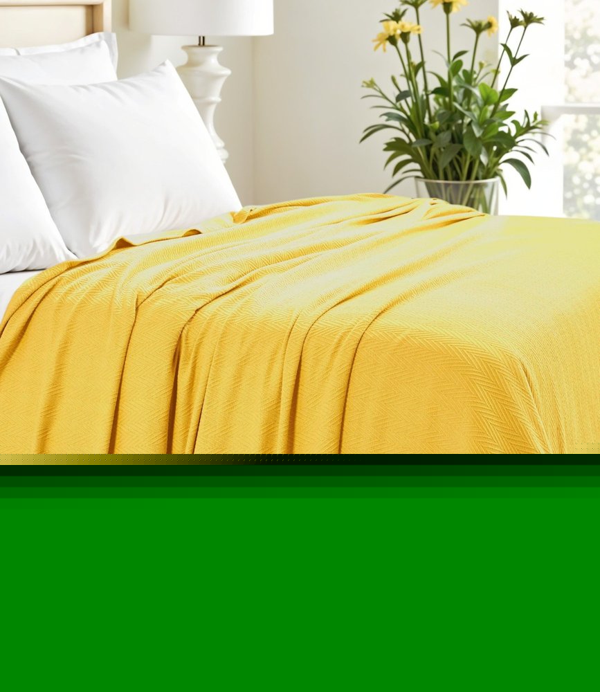 King Gold Cotton Woven Chevron Blanket HomeRoots