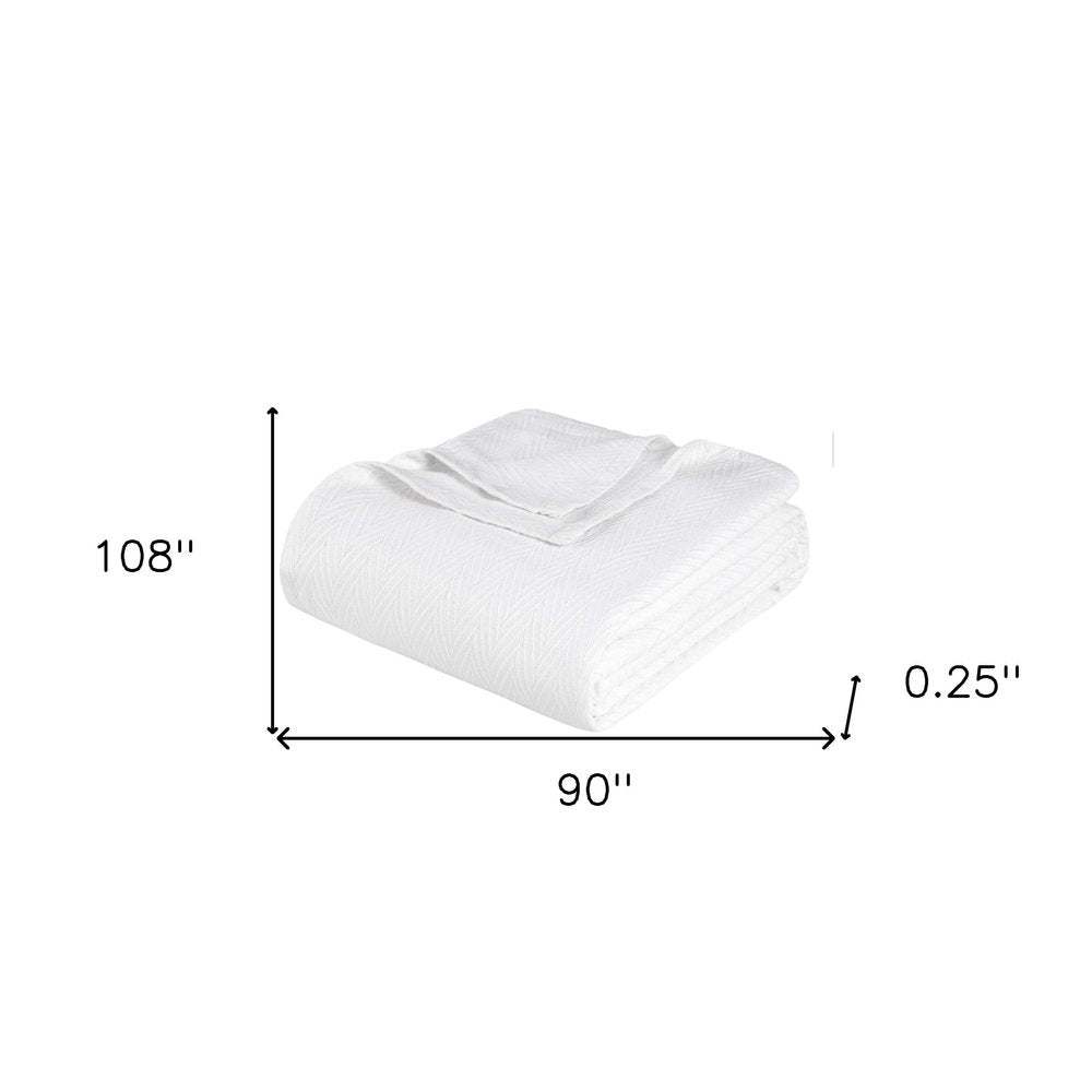 King White Cotton Woven Chevron Blanket HomeRoots