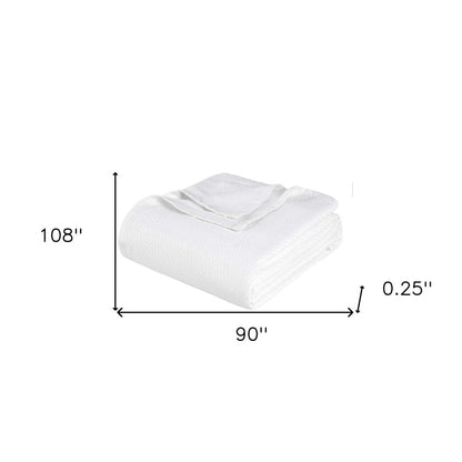 King White Cotton Woven Chevron Blanket HomeRoots