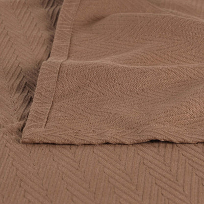 50" X 60" Taupe Cotton Woven Chevron Throw Blanket HomeRoots