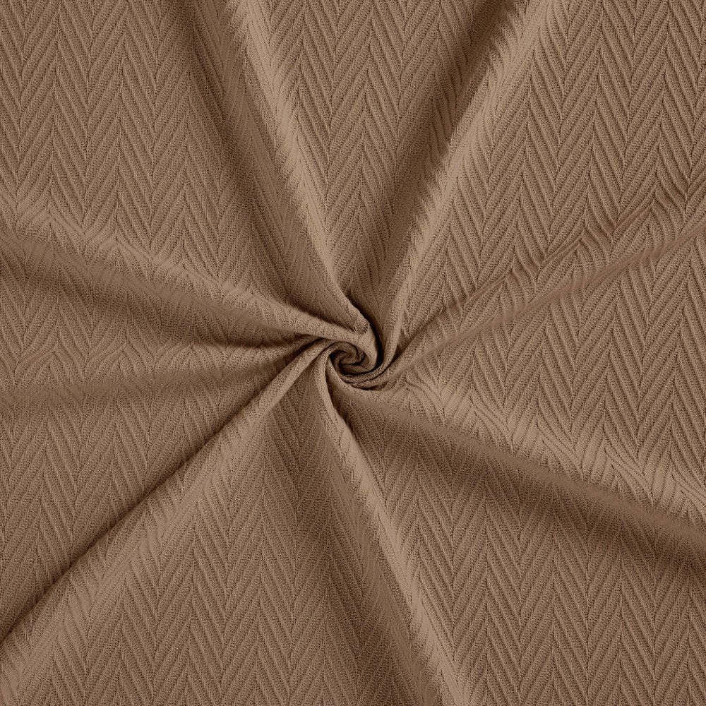 50" X 60" Taupe Cotton Woven Chevron Throw Blanket HomeRoots