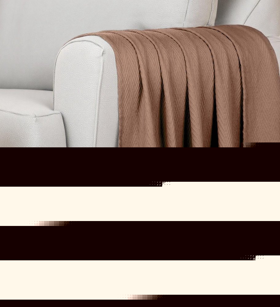 50" X 60" Taupe Cotton Woven Chevron Throw Blanket HomeRoots