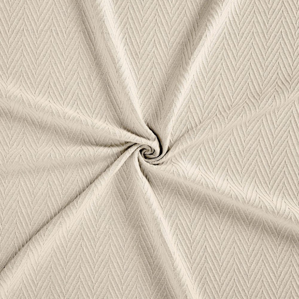 Twin Ivory Cotton Chevron Blanket — view 5