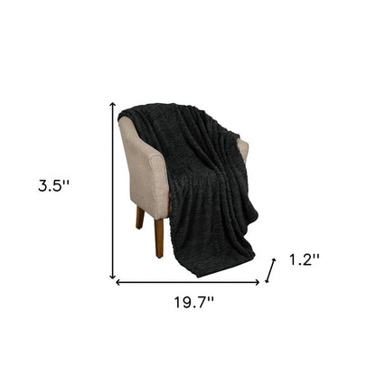 Queen Black Fleece Geometric Plush Blanket