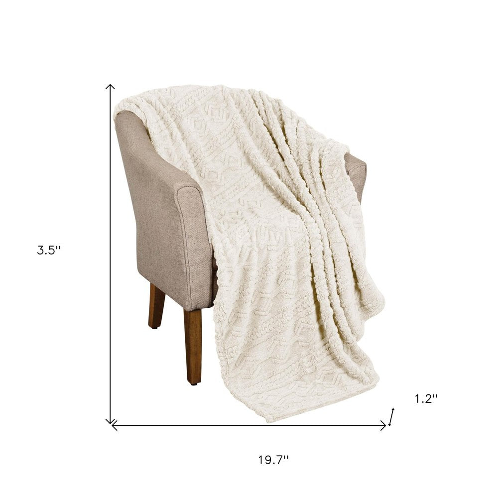Queen Ivory Fleece Knitted Plush Blanket — view 6