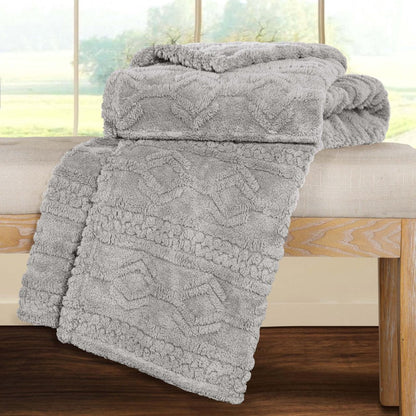 Queen Platinum Fleece Knitted Plush Blanket