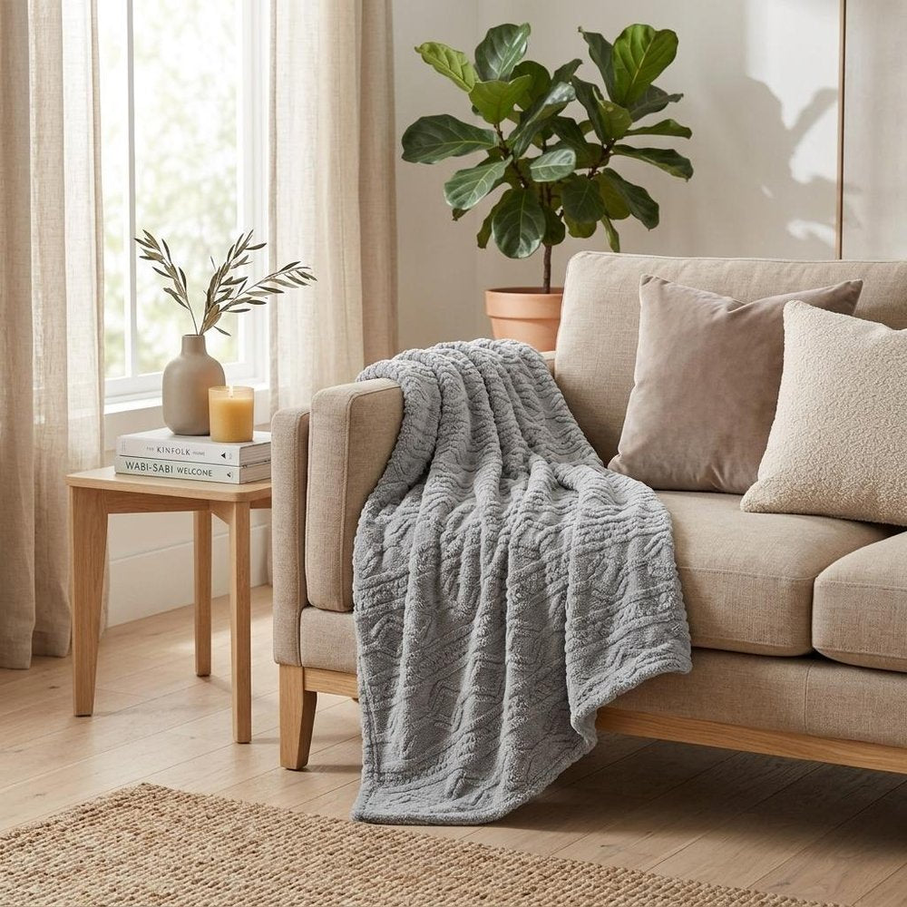 Queen Platinum Fleece Knitted Plush Blanket — view 7