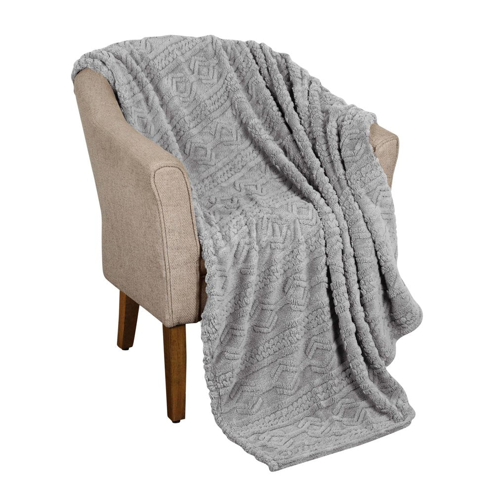 Queen Platinum Fleece Knitted Plush Blanket — view 1