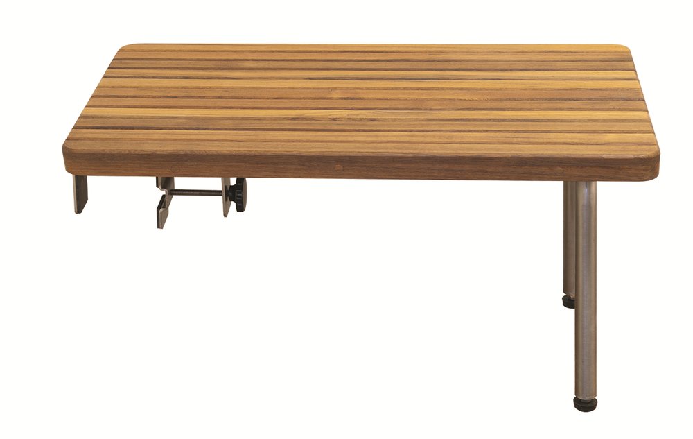 1" X 27" Brown Teak Rectangular Shower Bench