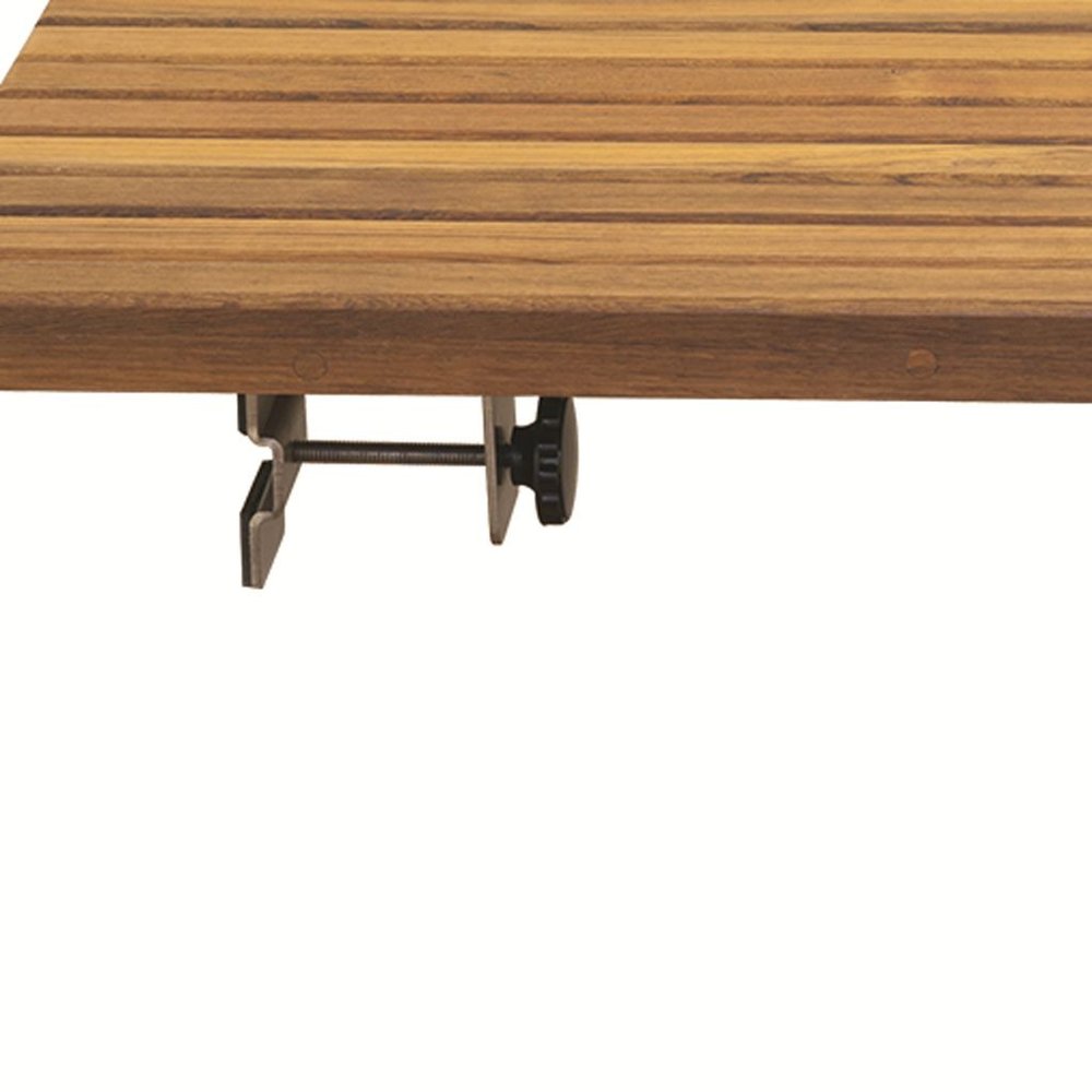 1" X 27" Brown Teak Rectangular Shower Bench — view 2