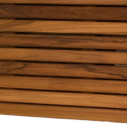 30" Brown Wall Mount Teak Rectangular Shower Bench HomeRoots