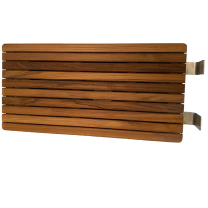 30" Brown Wall Mount Teak Rectangular Shower Bench HomeRoots
