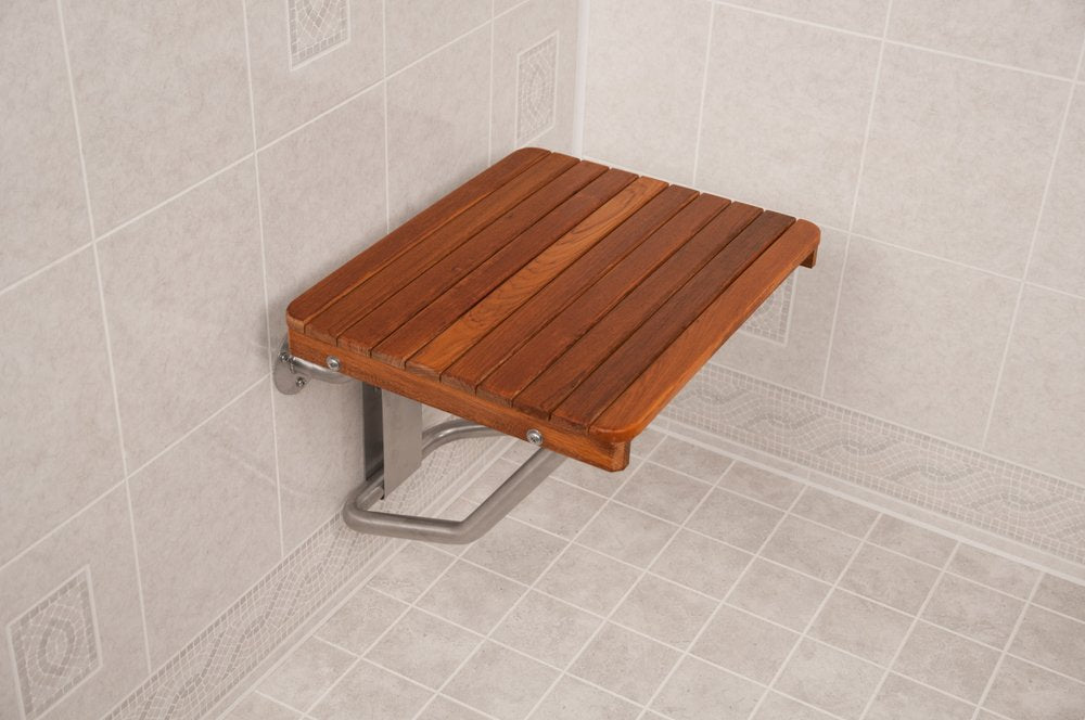 14" X 18" Brown Teak Rectangular Shower Bench HomeRoots