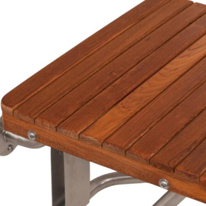 14" X 18" Brown Teak Rectangular Shower Bench HomeRoots