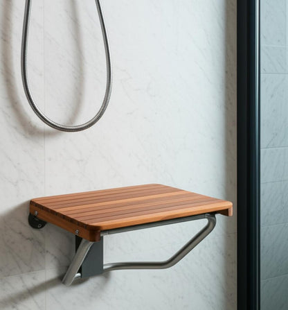 14" X 18" Brown Teak Rectangular Shower Bench HomeRoots