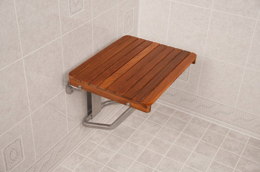 14" X 20" Brown Teak Rectangular Shower Bench HomeRoots