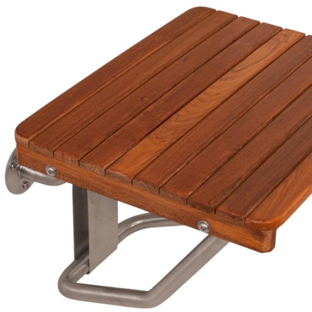 14" X 20" Brown Teak Rectangular Shower Bench HomeRoots