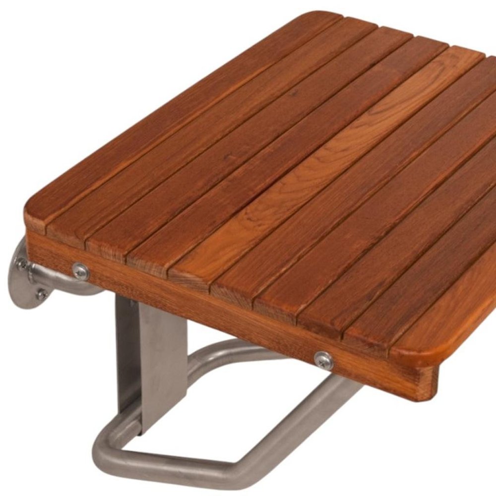 14" X 22" Brown Teak Rectangular Shower Bench HomeRoots