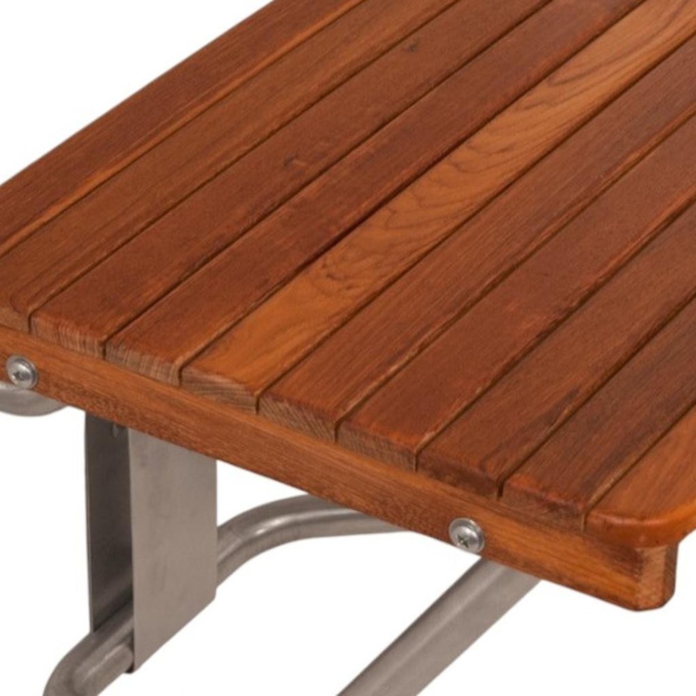 14" X 24" Brown Teak Rectangular Shower Bench HomeRoots