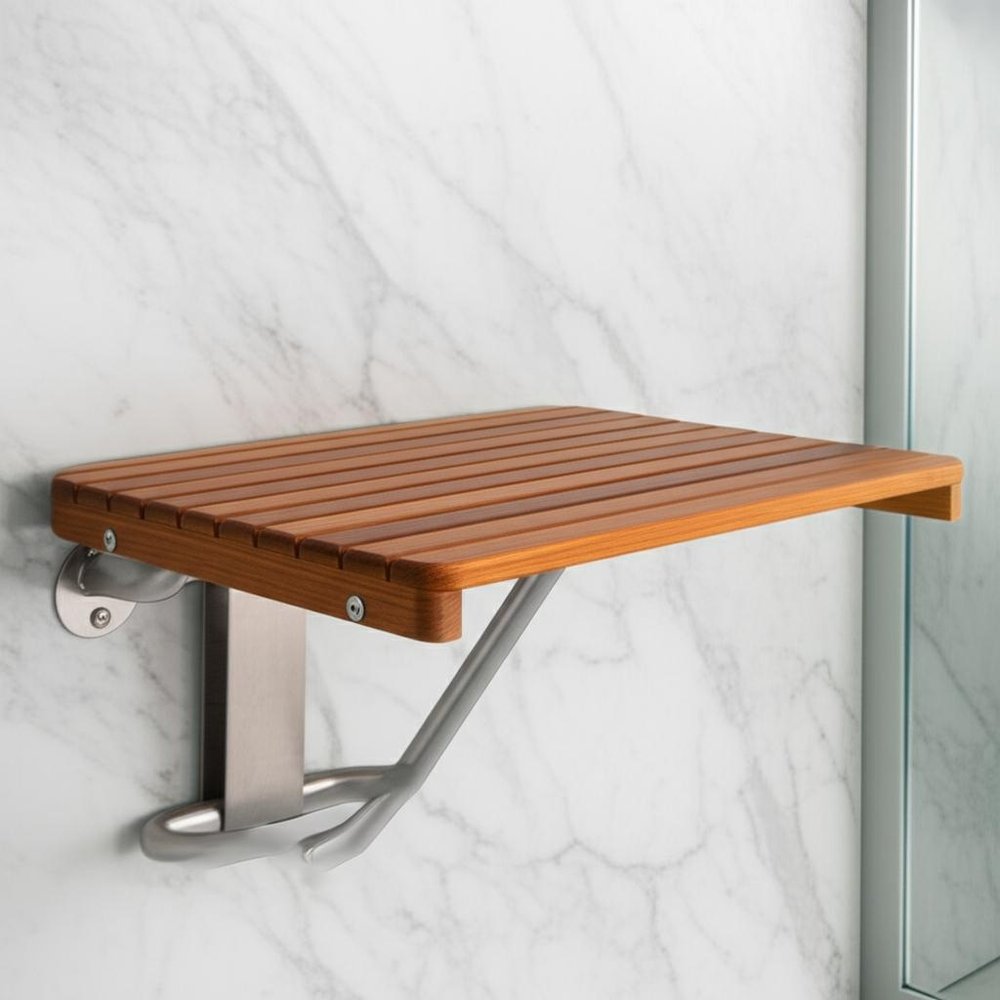 14" X 24" Brown Teak Rectangular Shower Bench HomeRoots