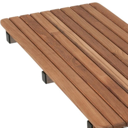 14" X 26" Brown Teak Rectangular Shower Bench HomeRoots