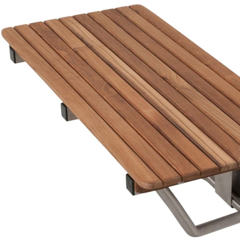14" X 26" Brown Teak Rectangular Shower Bench HomeRoots
