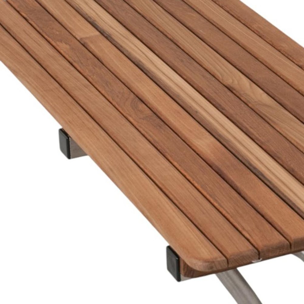 14" X 30" Brown Teak Rectangular Shower Bench HomeRoots
