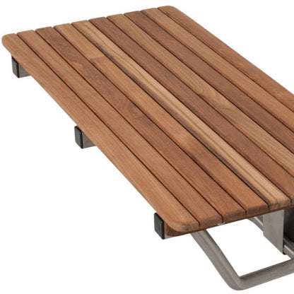 14" X 30" Brown Teak Rectangular Shower Bench HomeRoots