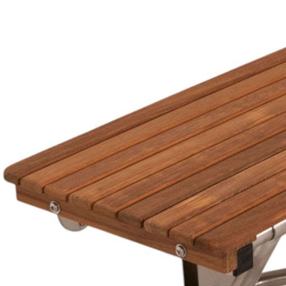 14" X 30" Brown Teak Rectangular Shower Bench HomeRoots