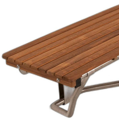 14" X 34" Brown Teak Wall Mount Rectangular Shower Bench HomeRoots