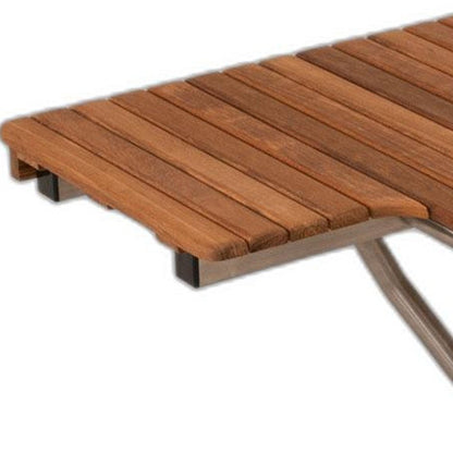 14" X 34" Brown Teak Wall Mount Rectangular Shower Bench HomeRoots