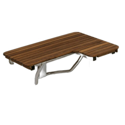 14" X 36" Brown Teak Wall Mount Rectangular Shower Bench HomeRoots