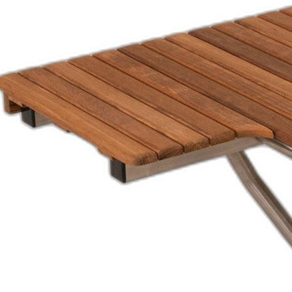 14" X 36" Brown Teak Wall Mount Rectangular Shower Bench HomeRoots