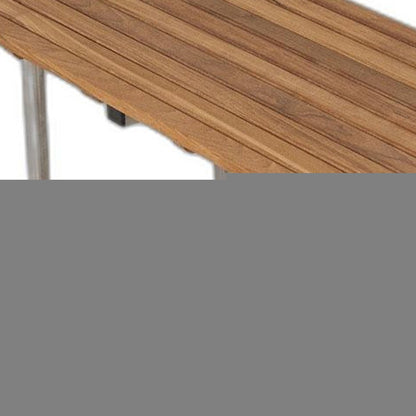 18" X 20" Brown Teak Rectangular Shower Bench HomeRoots