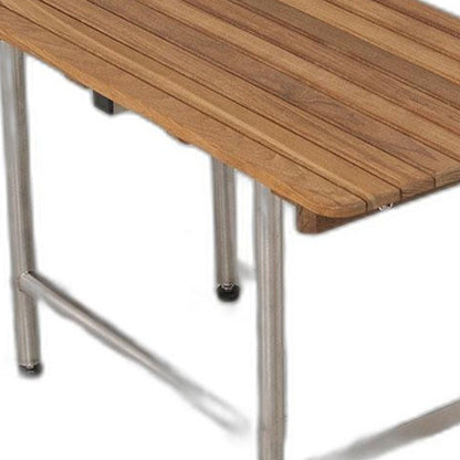 18" X 22" Brown Teak Rectangular Shower Bench HomeRoots