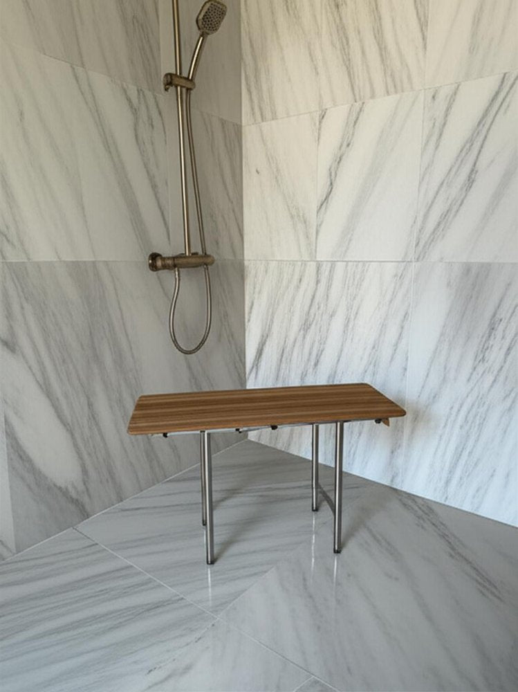 18" X 24" Brown Teak Rectangular Shower Bench HomeRoots