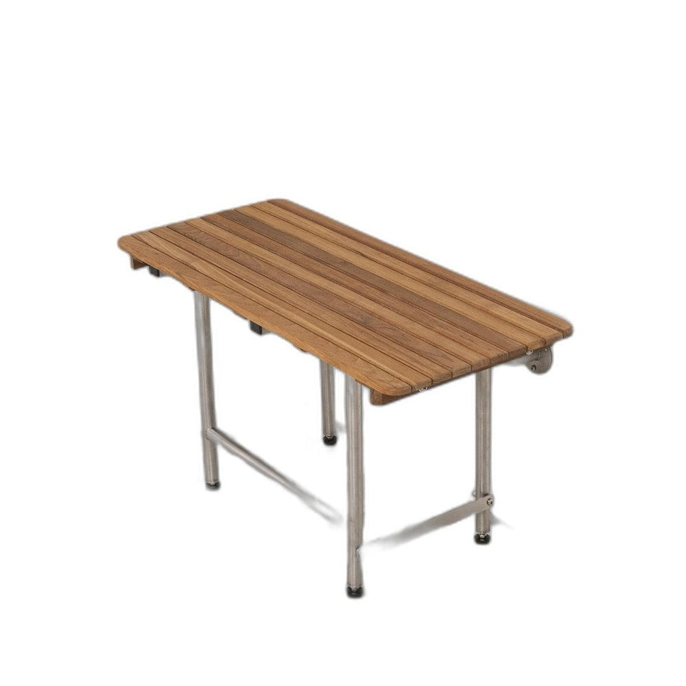 18" X 26" Brown Teak Rectangular Shower Bench HomeRoots