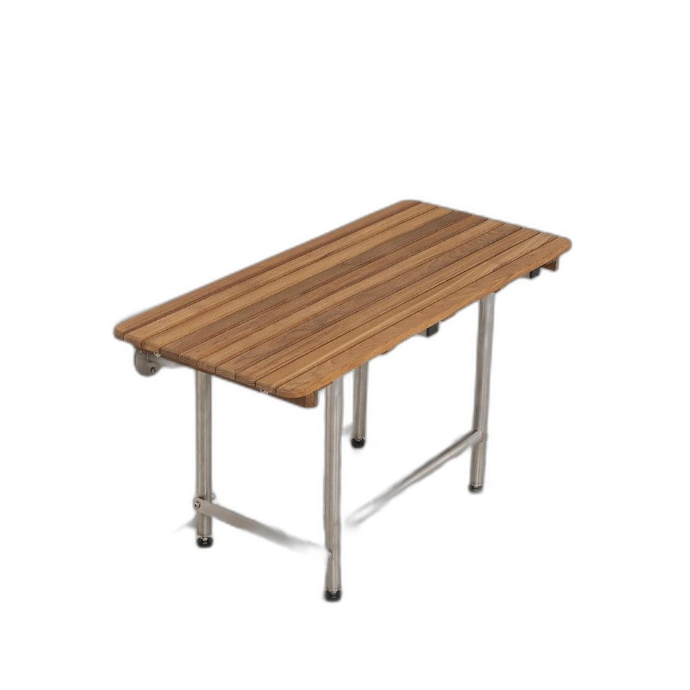 18" X 30" Brown Teak Rectangular Shower Bench HomeRoots