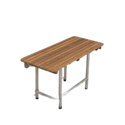 18" X 30" Brown Teak Rectangular Shower Bench HomeRoots