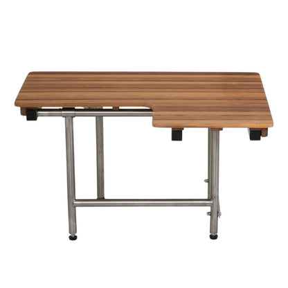 18" X 32" Brown Teak Rectangular Shower Bench With Legs HomeRoots