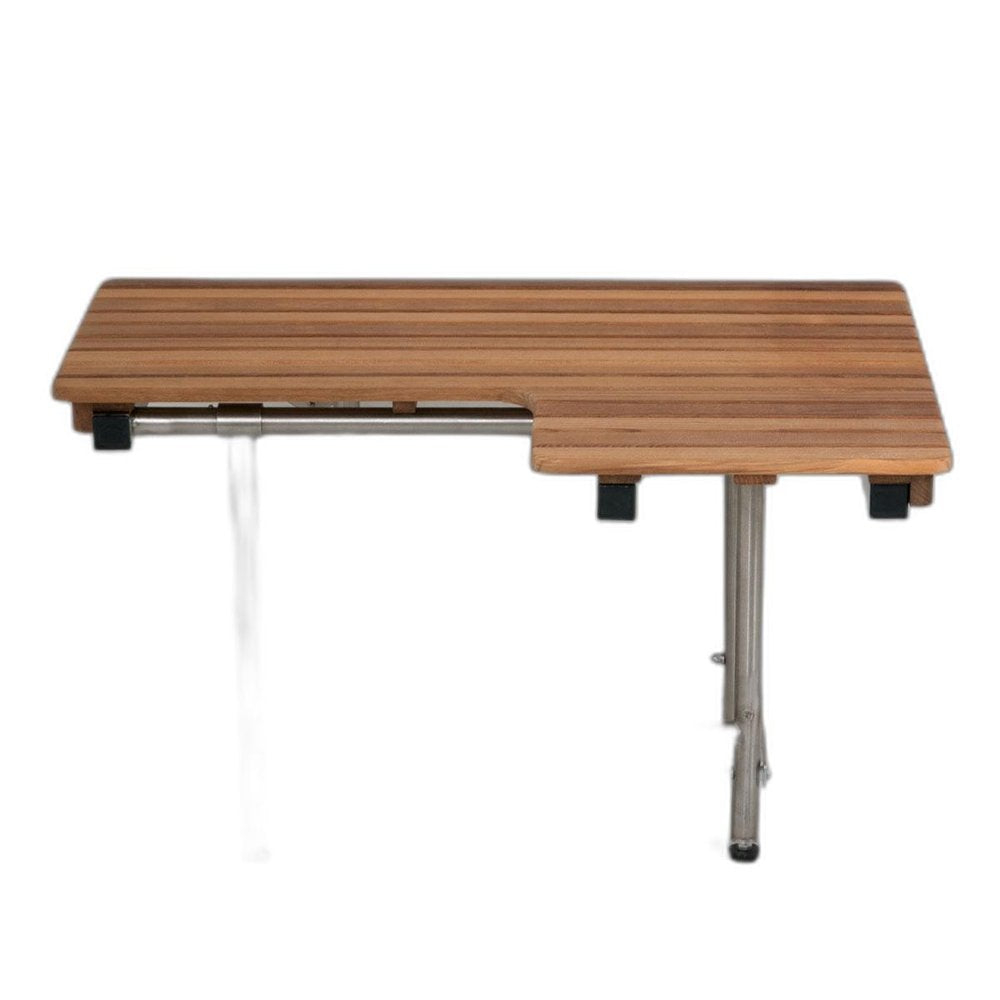 18" X 36" Brown Teak Wall Mount Rectangular Shower Bench HomeRoots