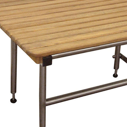 18" X 40" Brown Teak Rectangular Shower Bench HomeRoots