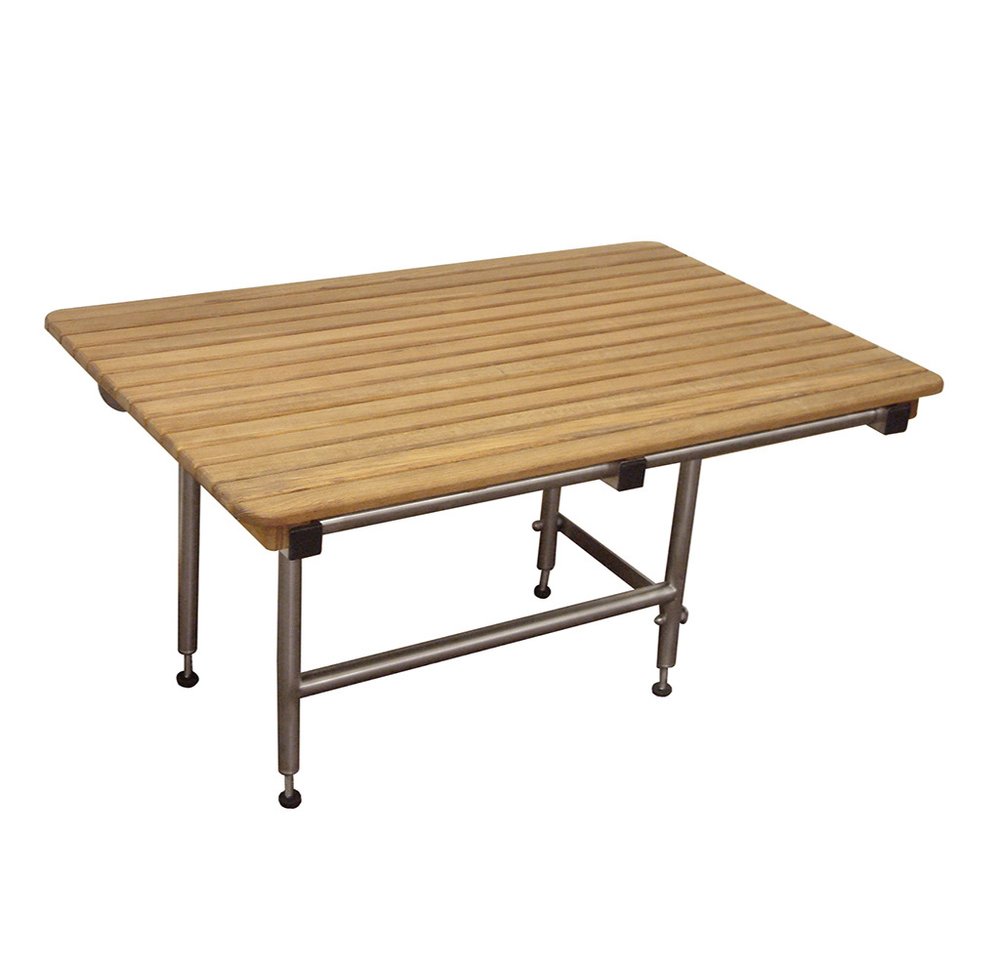 18" X 42" Brown Teak Rectangular Shower Bench HomeRoots